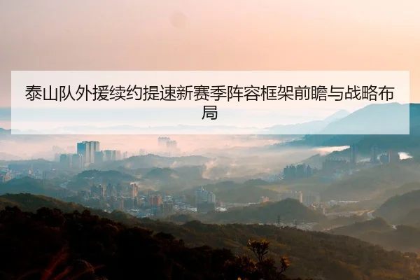 泰山队外援续约提速新赛季阵容框架前瞻与战略布局